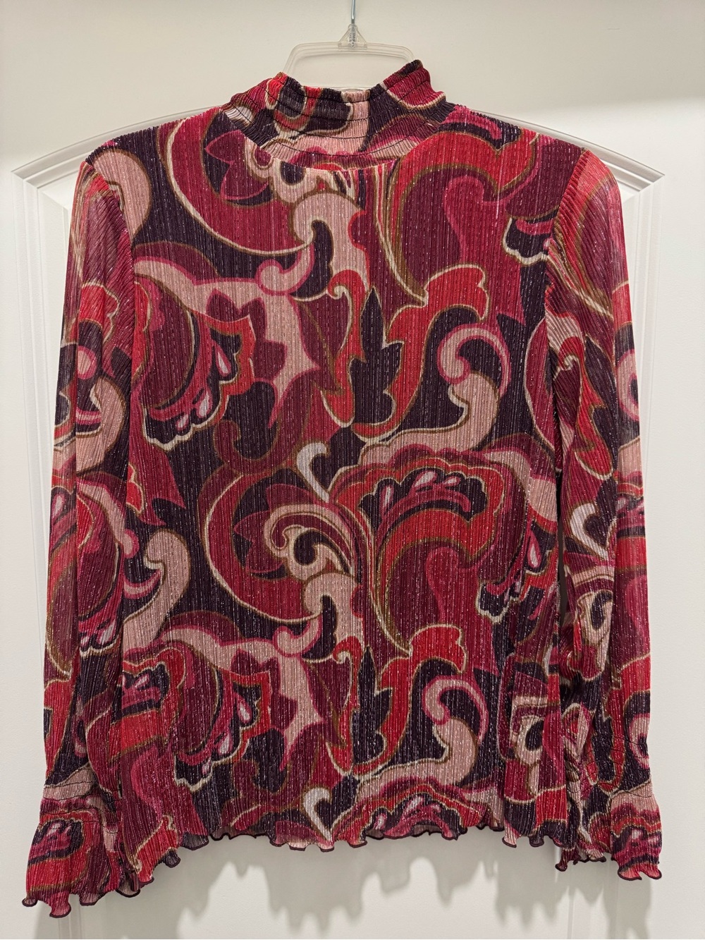Chico’s Patterned Mock Neck Long-Sleeve Top